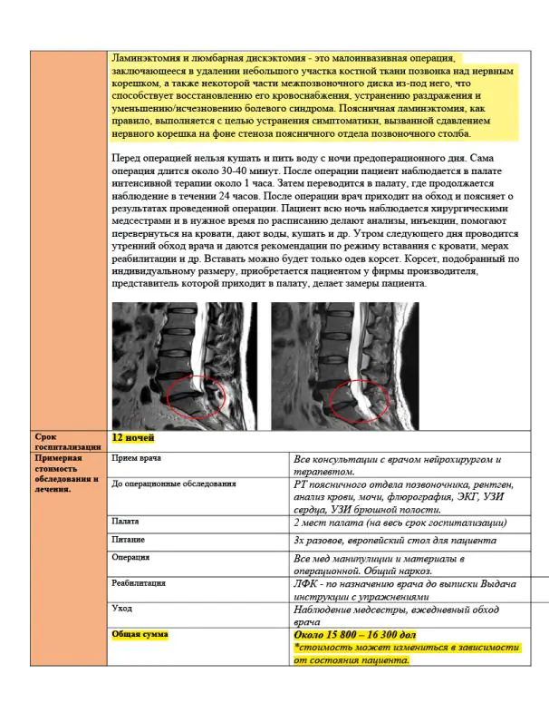 Medmost | Второе мнение зарубежных врачей с программой и стоимостью лечения Метод лечения и стоимость лечения грыжи позвоночника